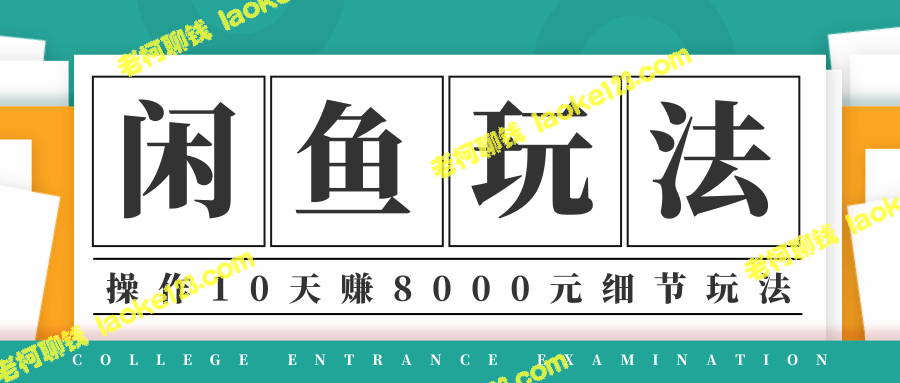 龟课·闲鱼实战班第12期：10天轻松赚8000元，分享细节玩法-老柯聊钱