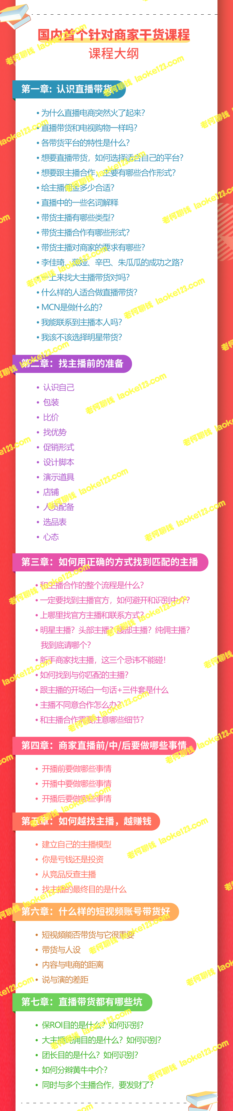 《直播带货攻略：商家必备！》简洁有效，突出干货，目标明确为赚钱。