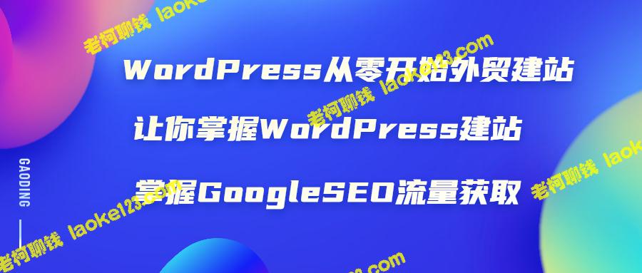 原创精简：WordPress外贸建站+Google SEO流量获取-老柯聊钱