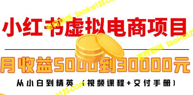 小红书电商项目：由小白到精英，月收益增至3万 (视频教程+操作手册)-老柯聊钱