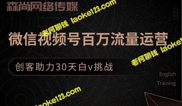 399元创客江湖录微信视频号，百万流量助力白V挑战-老柯聊钱