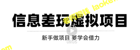 年入百万大佬鲜用的变现技巧，信息差操作虚拟项目，必看视频教程！-老柯聊钱