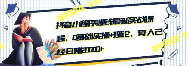 抖音小程序赚钱实战课程，0基础，实操+理论，已有学员日赚20000+-老柯聊钱