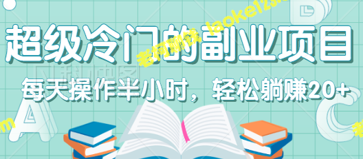 20+元轻松躺赚，每天仅需半小时的超冷门副业！【视频教程】-老柯聊钱