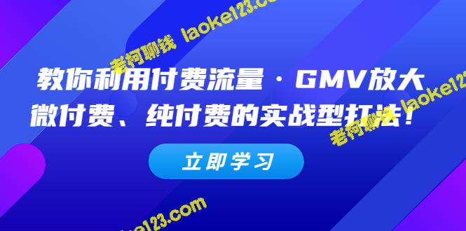 利用付费流量放大GMV，实战微付费、纯付费打法【无水印】-老柯聊钱