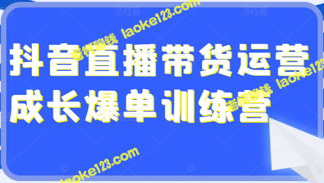 直播带货成长训练营，从零开始教你打造爆单模式（价值4980元）-老柯聊钱