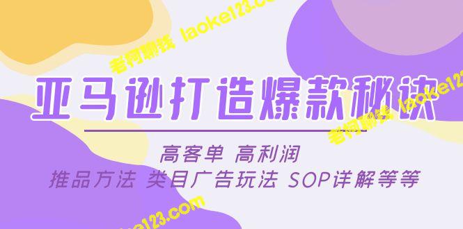 亚马逊打造爆款秘诀：高客单、高利润、推品方法及SOP详解-老柯聊钱