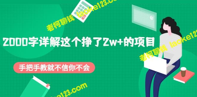 手把手教赚2万+：项目详解-老柯聊钱