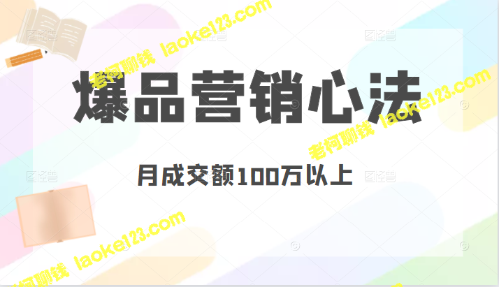 爆款营销心得：高效实用，套用即赚！月成交额轻松过百万-老柯聊钱