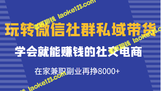 微信社群私域带货：轻松赚钱的社交电商-老柯聊钱