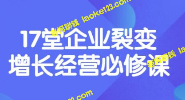 17堂涨利课，揭秘企业增长智慧，助力裂变商机-老柯聊钱