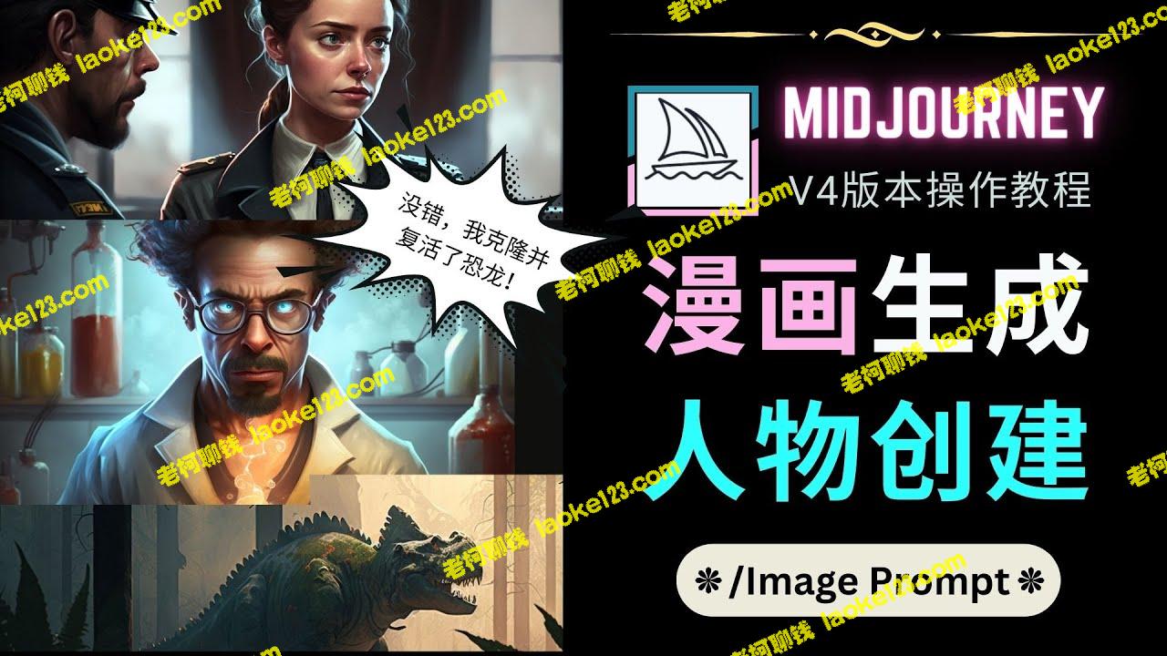 Midjourney V4操作教程：2步轻松生成漫画人物-老柯聊钱