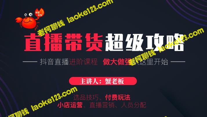 抖音直播带货攻略：详解玩法、小店运营和付费投放-老柯聊钱