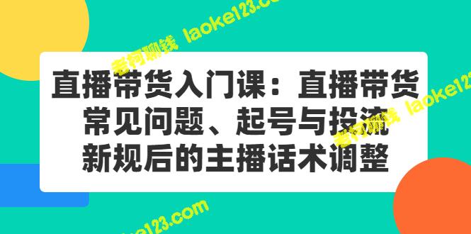 直播带货入门：常见问题、起号投流、新规下的主播话术-老柯聊钱