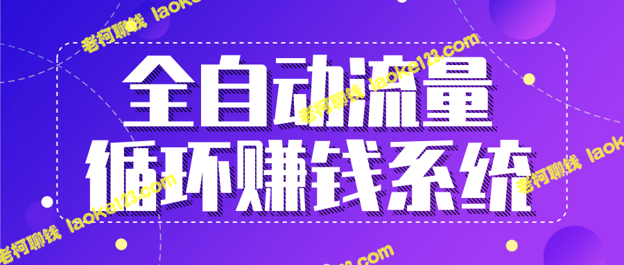 九京流量循环赚钱，五位一体盈利特训营-老柯聊钱