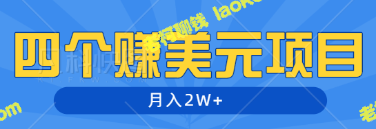 中国人独享的四个盈利项目！简单操作，月入2W+！【含视频教程】-老柯聊钱