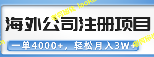 高客单价海外公司注册，轻松月入3W+【教程】-老柯聊钱