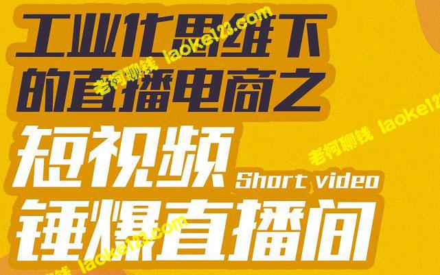 工业化思维下的短视频直播电商：锤爆直播间，执行爆单-老柯聊钱