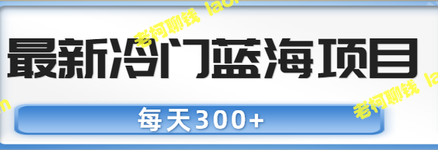 300+纯干货，最新蓝海项目视频教程-老柯聊钱