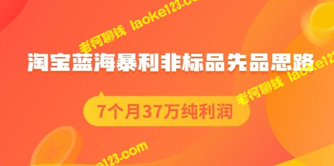 分享7个月淘宝非标品暴利37万，压箱干货不容错过！【付费】-老柯聊钱