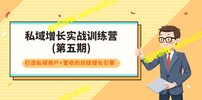 私域增长实战训练营：打造双核增长引擎-老柯聊钱