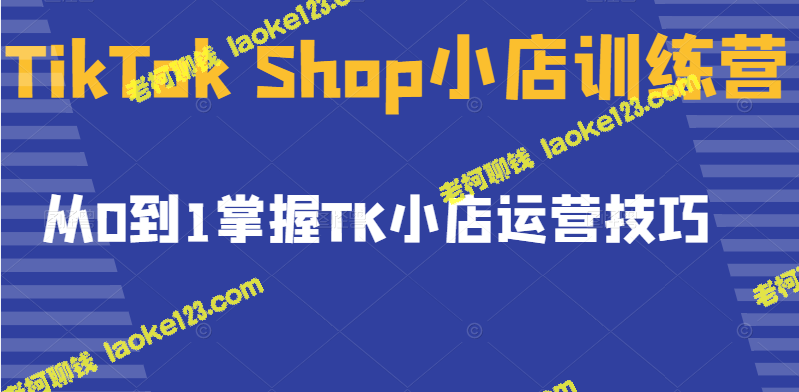 TikTok Shop小店训练营：从0到1掌握小店运营技巧，开启2022海外带货之旅-老柯聊钱