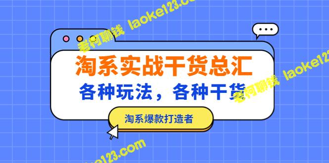 淘系干货总汇：打造淘系爆款的玩法和技巧-老柯聊钱