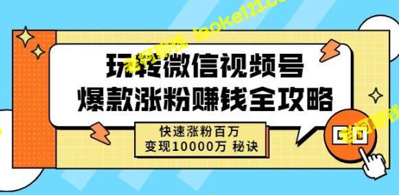 玩转微信视频号，快速涨粉赚钱全攻略-老柯聊钱