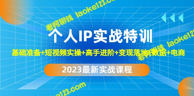 2023人IP实战特训：基础+视频+变现+数据+电商-老柯聊钱