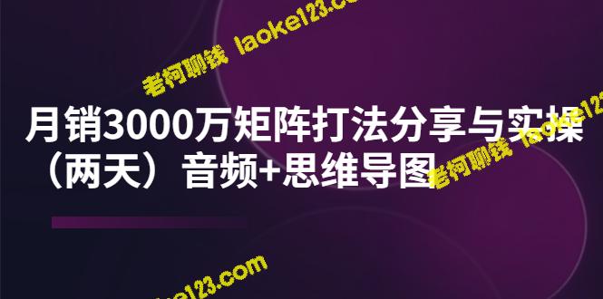 线下培训：矩阵打法分享与实操（音频+思维导图）-老柯聊钱