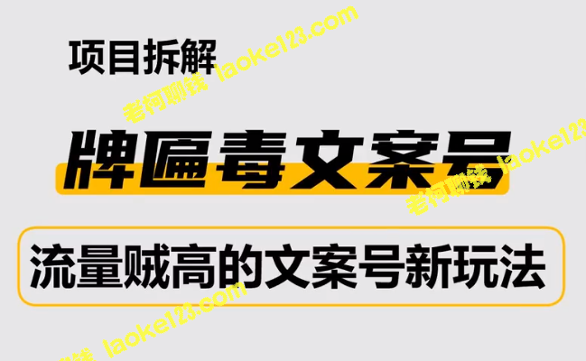 2023抖音文案号创新玩法：牌匾文案，多样变现，月入万元【教程】-老柯聊钱