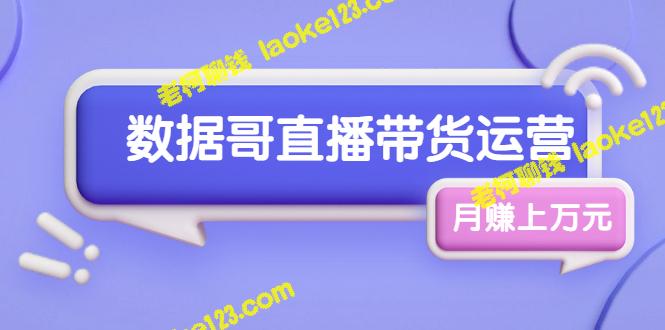 数据哥直播带货进阶课，教你月入万元-老柯聊钱