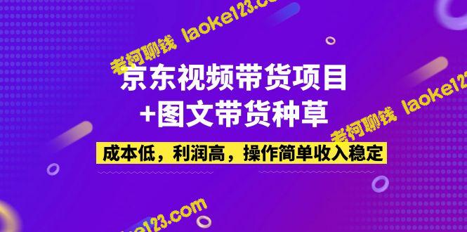 京东视频图文带货项目：低成本高利润，简单操作稳定收入-老柯聊钱