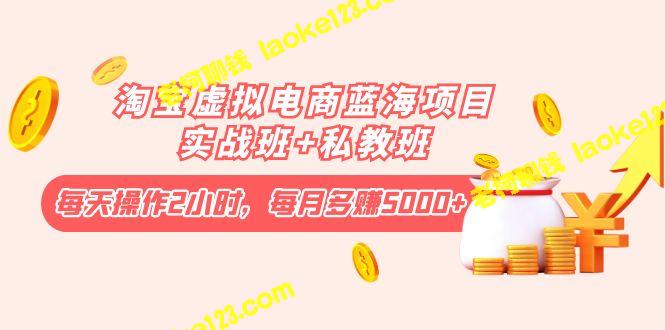 淘宝虚拟电商实战班：2小时操作，月入5000+。-老柯聊钱