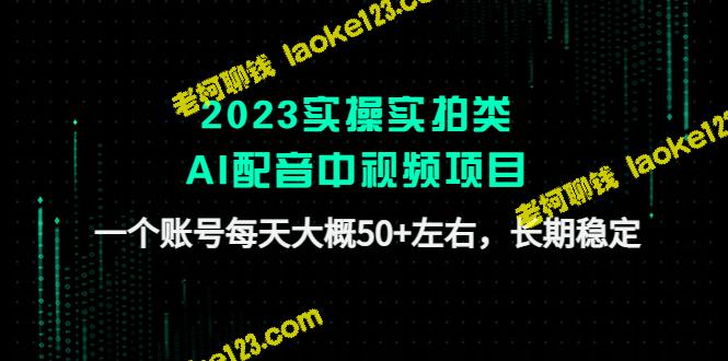 2023年AI配音实拍视频项目，账号每天约50+，长期稳定。-老柯聊钱