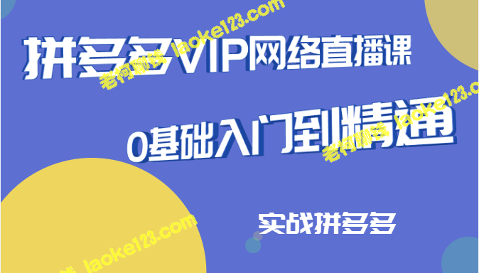 拼多多VIP6月网络直播课，从0到实战精通-老柯聊钱