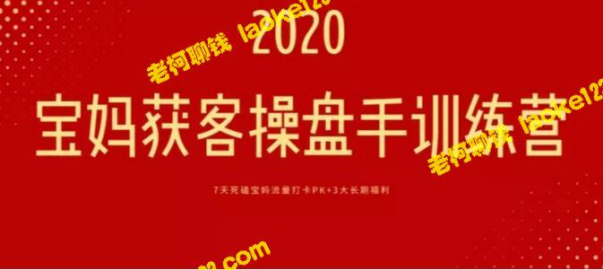 宝妈获客项目操盘手训练营：日引1000+批量化操作，畅享超级流量洼地-老柯聊钱