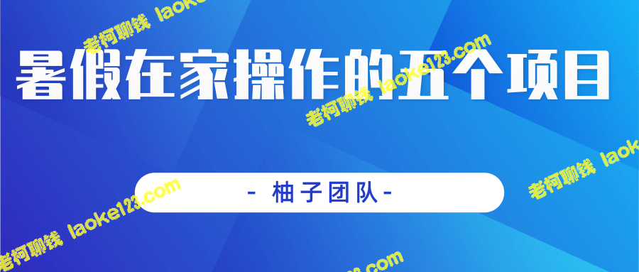 暑假在家日入100+的五个项目-老柯聊钱