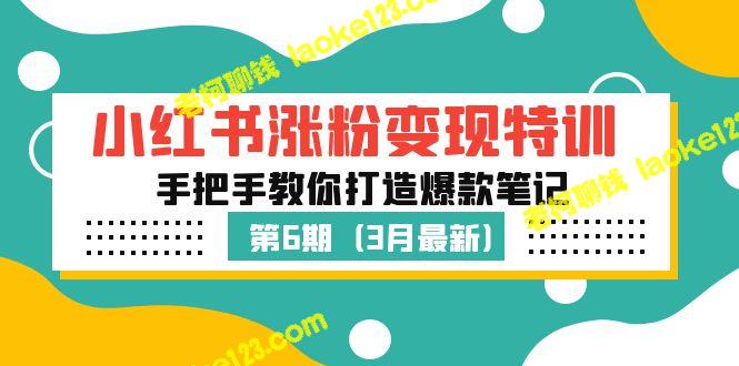 小红书涨粉变现特训：打造爆款笔记（3月新课）-老柯聊钱