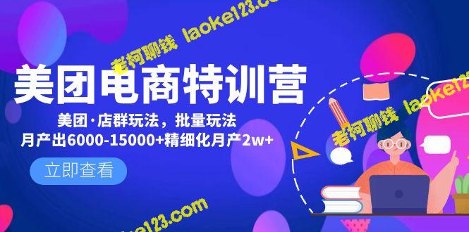 美团电商特训营：店群玩法，轻松月入6-15K+精细化月入2w+-老柯聊钱