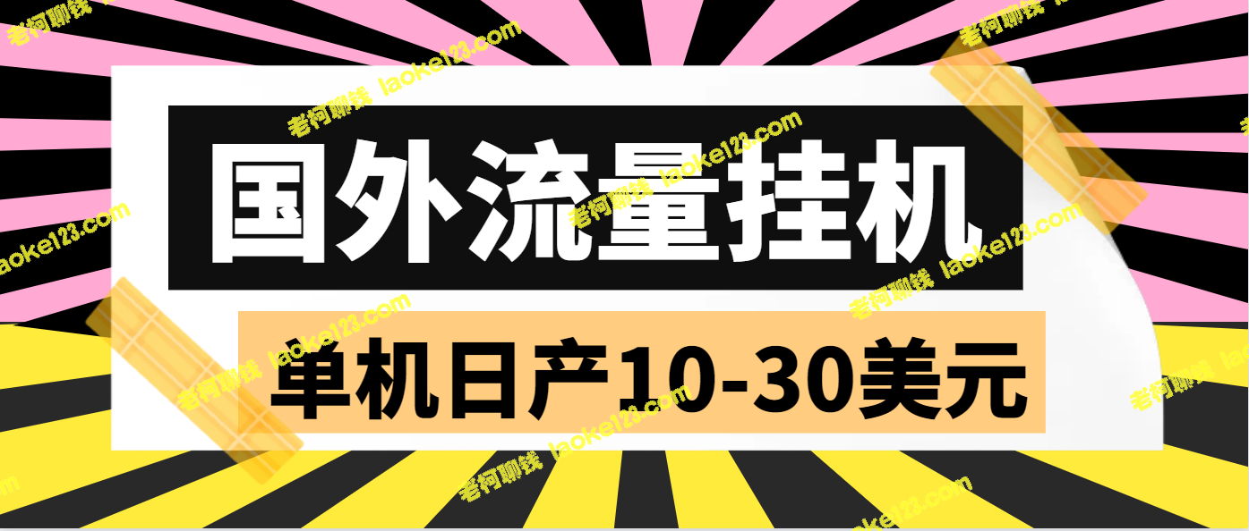 自动挂机赚美元，享受外国流量，详细玩法分享-老柯聊钱