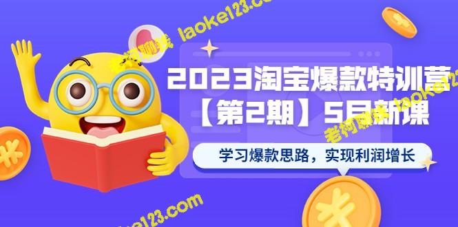 2023淘宝爆款特训营【第2期】：新课教学爆款思路，助力利润增长-老柯聊钱