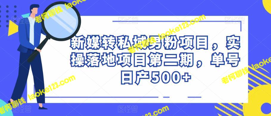 -私域男粉项目第二期：提高产量至每日500+-老柯聊钱