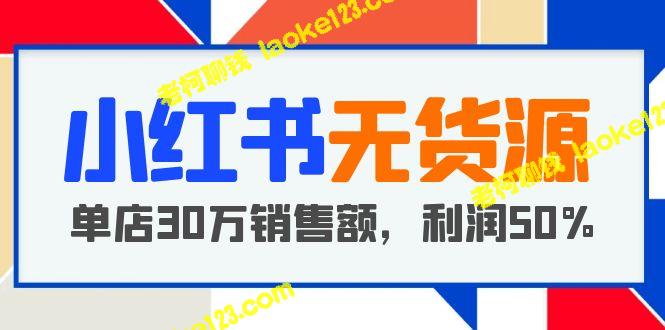 小红书无货源项目：开店到爆单，单店30万销售额，50%利润，干货分享-老柯聊钱