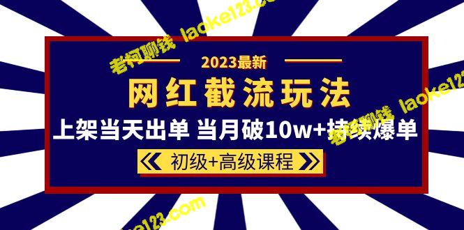 2023年最火的截流玩法，上架当天即刻接单，当月销售额破10w +，初级和高级课程同步开售！-老柯聊钱