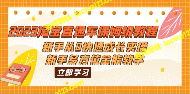 2023淘宝直通车保姆级新手教程：从0快速成长实操，多方位全能教学 – 老柯聊钱-老柯聊钱