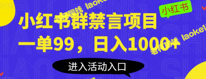 小红薯群禁言副业：零成本月入过万【视频教程】-老柯聊钱