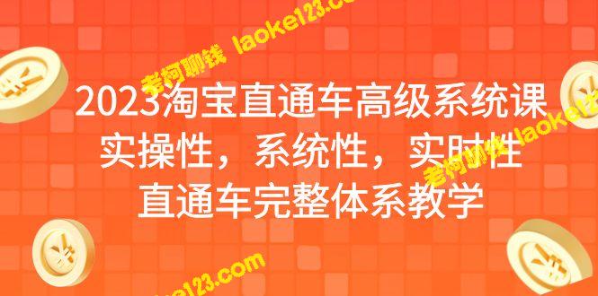 2023淘宝直通车高级系统课，全面教授实用操作技巧，全面系统性讲解，即刻掌握直通车技能 – 老柯聊钱-老柯聊钱