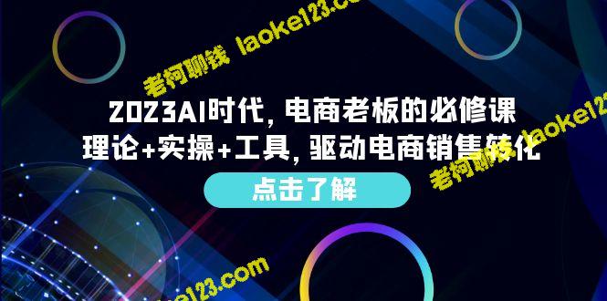 2023AI时代，电商老板的必修课：理论、实操、工具，助力销售转化 – 老柯聊钱-老柯聊钱