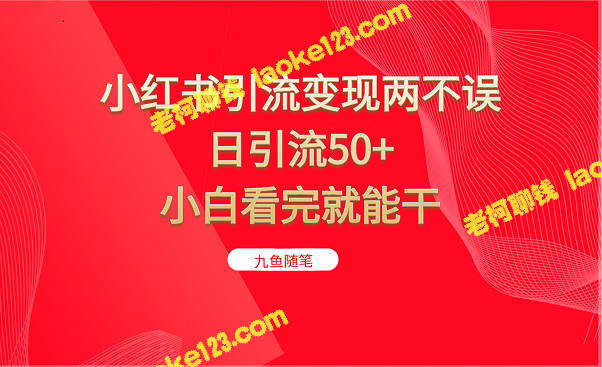 小红书：引流变现两不误，日引流50+，小白也能上手-老柯聊钱